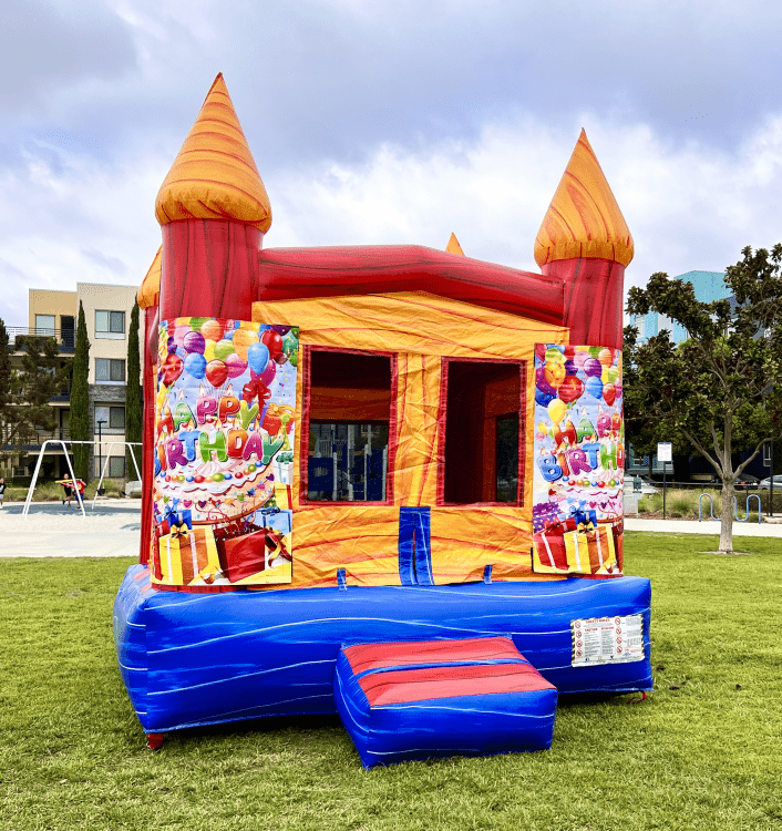 Happy Birthday Space Saver Bounce House - 11'x11'