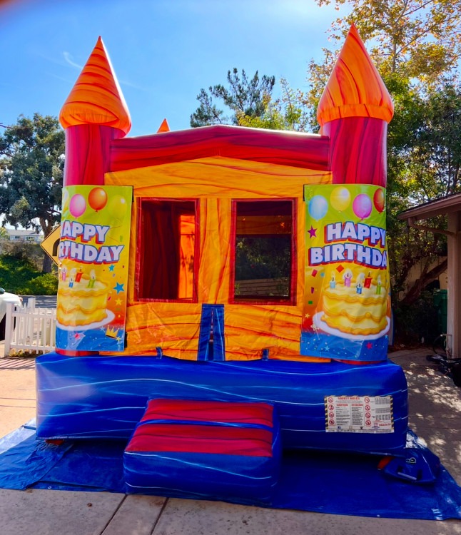 Happy Birthday 2 Space Saver Bounce House 11x11