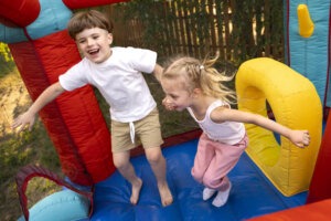 Children Playing on bounce house