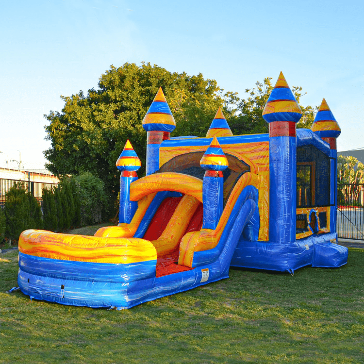 Dual Lane Blue Crush Combo Bounce House with Water Slide Dual Lane Blue Crush Combo Bounce House with Water Slide