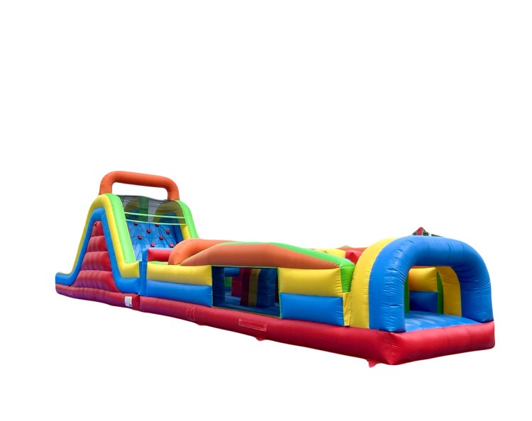 Rainbow 56' Inflatable Obstacle Course with Slide