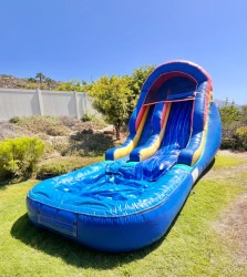 Space Saver Blue Wave Splash Water Slide