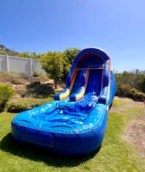 Space Saver Blue Wave Splash Water Slide