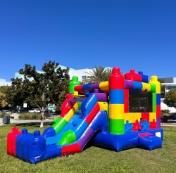 Block Combo Bounce House Dry Slide with Stopper