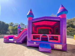 Dual Lane Pastel Dream Combo Bounce House with Dry Slide