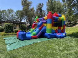 Block Combo Bounce House Dry Slide with Stopper