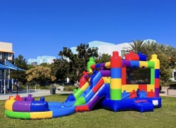 Block Combo Bounce House with Waterslide