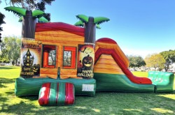 Palm Tree Halloween Combo Bounce House with Dry Slide